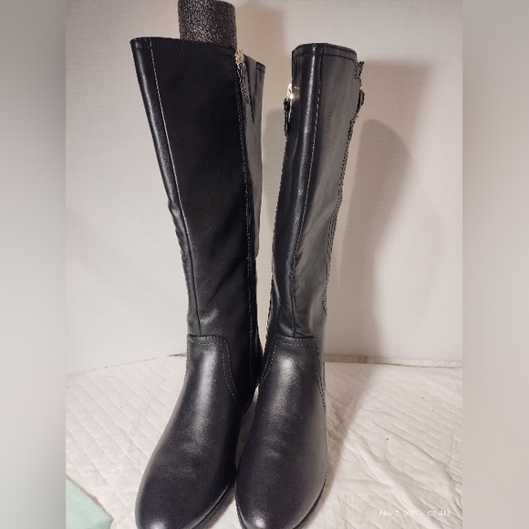 Dr Scholl's tall black riding boots 8M women new - Picture 1 of 7